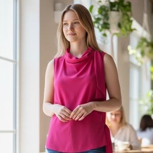 INC International Concepts Fuchsia Sleeveless Blouse - Size 16